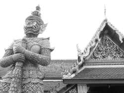 A temple guardian in Bangkok